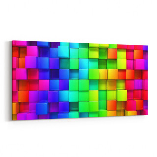 10057YD Abstract 3 Boyut Görsel Yatay Dar Kanvas Tablo