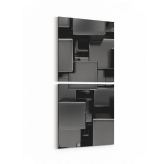 10058K2D Abstract 3 Boyut Görsel Kare 2'li Dikey Kanvas Tablo