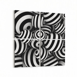 10059K4 Abstract Görsel Kare 4'lü Kanvas Tablo