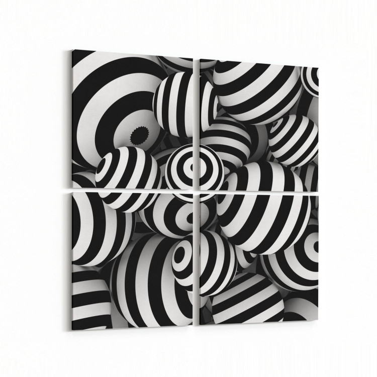 10059K4 Abstract Görsel Kare 4'lü Kanvas Tablo