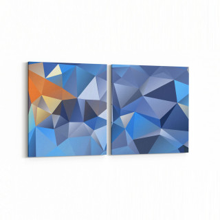 10060K2Y Abstract Görsel Kare 2'li Yatay Kanvas Tablo