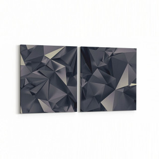 10073K2Y Abstract Görsel Kare 2'li Yatay Kanvas Tablo