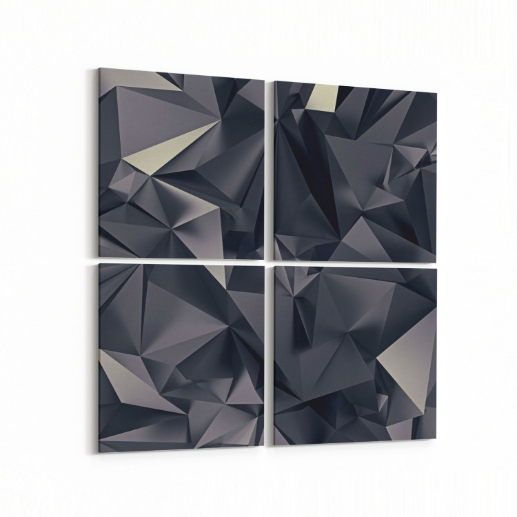 10073K4 Abstract Görsel Kare 4'lü Kanvas Tablo