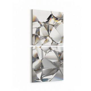 10086K2D Abstract Görsel Kare 2'li Dikey Kanvas Tablo