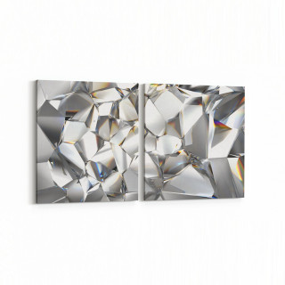 10086K2Y Abstract Görsel Kare 2'li Yatay Kanvas Tablo