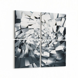 10093K4 Abstract Görsel Kare 4'lü Kanvas Tablo