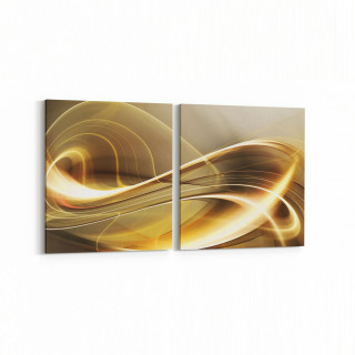 10095K2Y Abstract Görsel Kare 2'li Yatay Kanvas Tablo