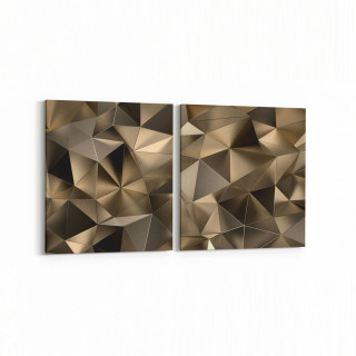 10099K2Y Abstract Görsel Kare 2'li Yatay Kanvas Tablo