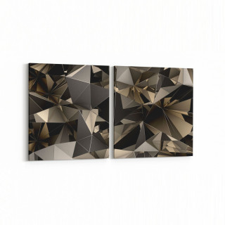 10100K2Y Abstract Görsel Kare 2'li Yatay Kanvas Tablo