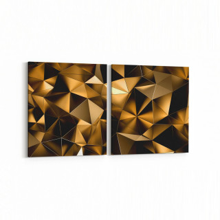 10101K2Y Abstract Görsel Kare 2'li Yatay Kanvas Tablo