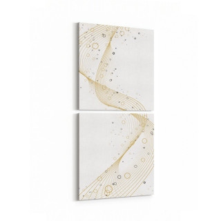 10122K2D Abstract Görsel Kare 2'li Dikey Kanvas Tablo