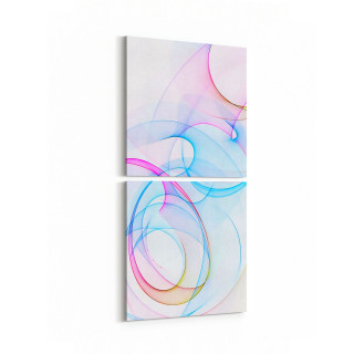 10131K2D Abstract Görsel Kare 2'li Dikey Kanvas Tablo