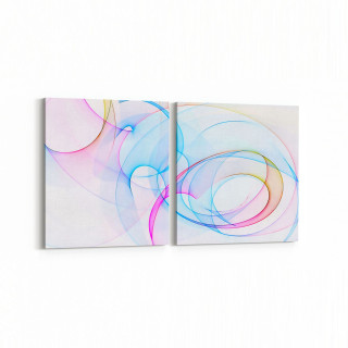 10131K2Y Abstract Görsel Kare 2'li Yatay Kanvas Tablo