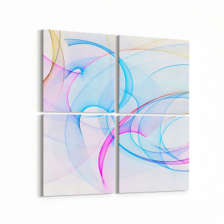 10131K4 Abstract Görsel Kare 4'lü Kanvas Tablo
