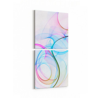 10132K2D Abstract Görsel Kare 2'li Dikey Kanvas Tablo