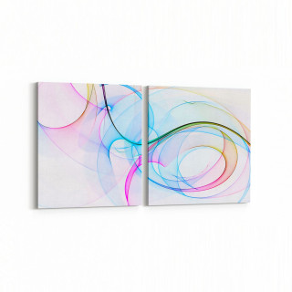 10132K2Y Abstract Görsel Kare 2'li Yatay Kanvas Tablo
