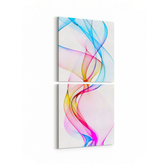 10133K2D Abstract Görsel Kare 2'li Dikey Kanvas Tablo