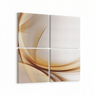 10142K4 Abstract Görsel Kare 4'lü Kanvas Tablo