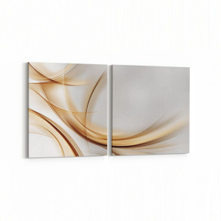 10149K2Y Abstract Görsel Kare 2'li Yatay Kanvas Tablo