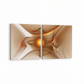10150K2Y Abstract Görsel Kare 2'li Yatay Kanvas Tablo