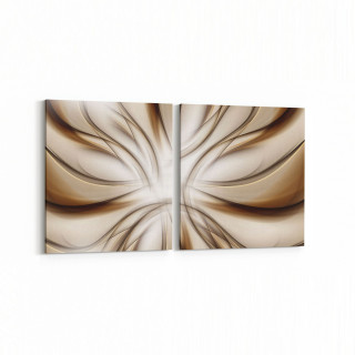 10162K2Y Abstract Görsel Kare 2'li Yatay Kanvas Tablo