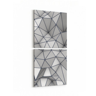 10163K2D Abstract Görsel Kare 2'li Dikey Kanvas Tablo