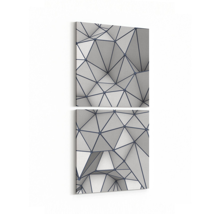 10163K2D Abstract Görsel Kare 2'li Dikey Kanvas Tablo
