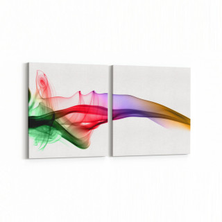 10170K2Y Abstract Görsel Kare 2'li Yatay Kanvas Tablo