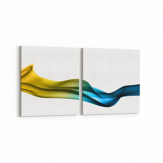 10171K2Y Abstract Görsel Kare 2'li Yatay Kanvas Tablo