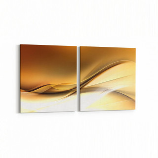 10174K2Y Abstract Görsel Kare 2'li Yatay Kanvas Tablo