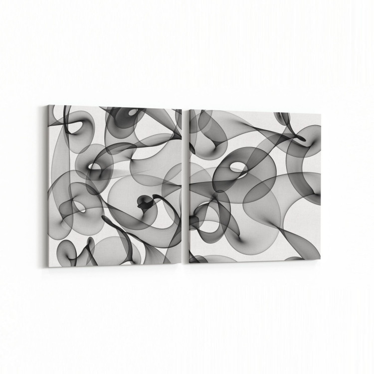 10175K2Y Abstract Görsel Kare 2'li Yatay Kanvas Tablo