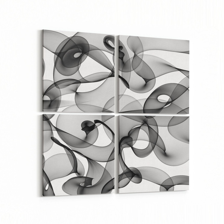 10175K4 Abstract Görsel Kare 4'lü Kanvas Tablo