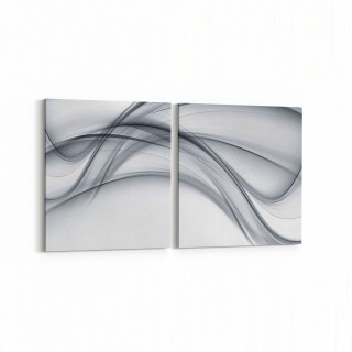 10186K2Y Abstract Görsel Kare 2'li Yatay Kanvas Tablo