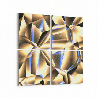 10193K4 Abstract Görsel Kare 4'lü Kanvas Tablo