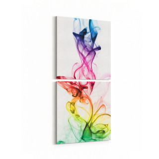10195K2D Abstract Görsel Kare 2'li Dikey Kanvas Tablo