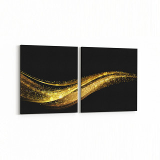 10196K2Y Abstract Görsel Kare 2'li Yatay Kanvas Tablo