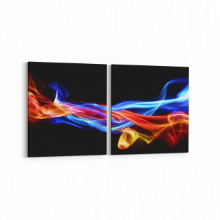 10197K2Y Abstract Görsel Kare 2'li Yatay Kanvas Tablo