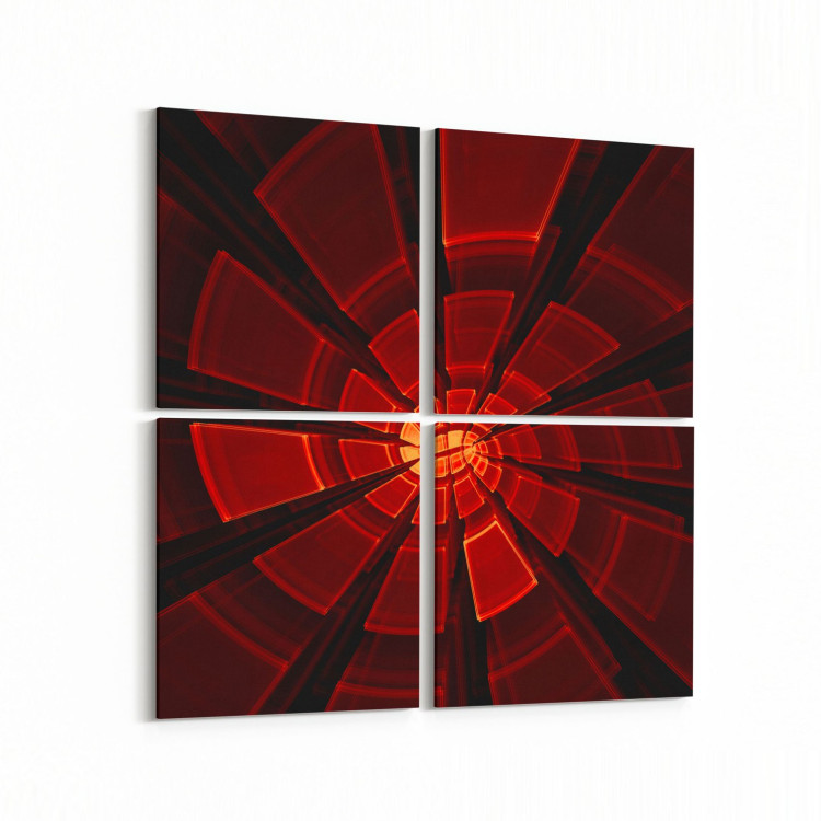 10217K4 Abstract Girdap Görsel Kare 4'lü Kanvas Tablo