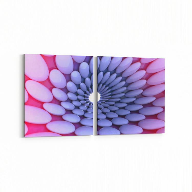 10218K2Y Abstract Girdap Görsel Kare 2'li Yatay Kanvas Tablo