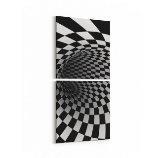 10219K2D Abstract Girdap Görsel Kare 2'li Dikey Kanvas Tablo