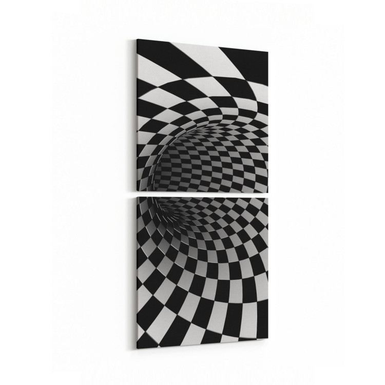 10219K2D Abstract Girdap Görsel Kare 2'li Dikey Kanvas Tablo