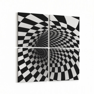 10219K4 Abstract Girdap Görsel Kare 4'lü Kanvas Tablo