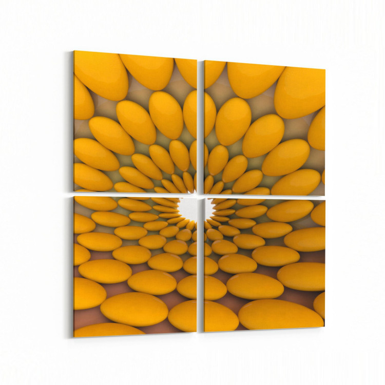 10221K4 Abstract Girdap Görsel Kare 4'lü Kanvas Tablo
