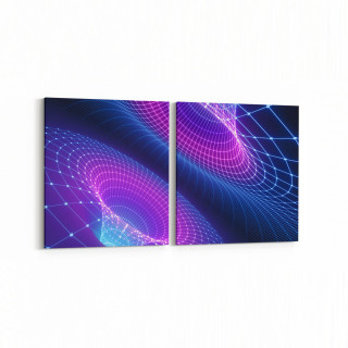 10223K2Y Abstract Girdap Görsel Kare 2'li Yatay Kanvas Tablo