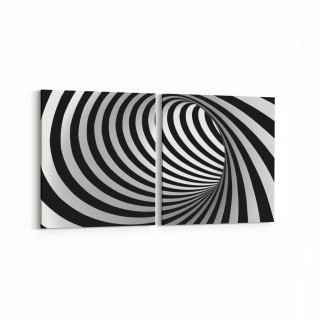 10226K2Y Abstract Girdap Görsel Kare 2'li Yatay Kanvas Tablo