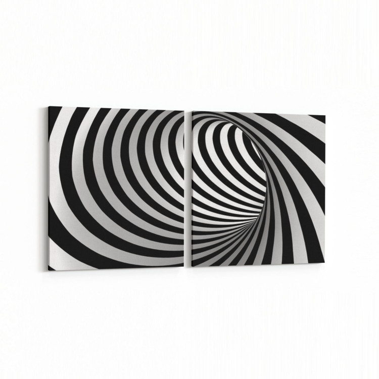 10226K2Y Abstract Girdap Görsel Kare 2'li Yatay Kanvas Tablo