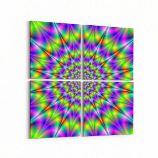 10227K4 Abstract Girdap Görsel Kare 4'lü Kanvas Tablo