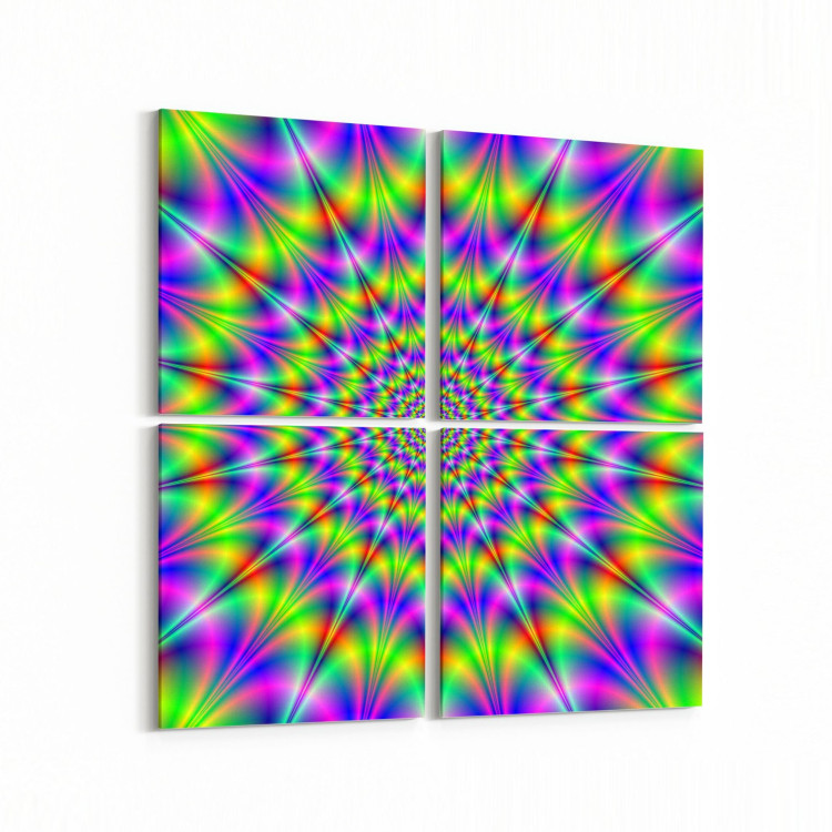 10227K4 Abstract Girdap Görsel Kare 4'lü Kanvas Tablo