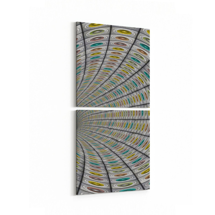 10229K2D Abstract Girdap Görsel Kare 2'li Dikey Kanvas Tablo