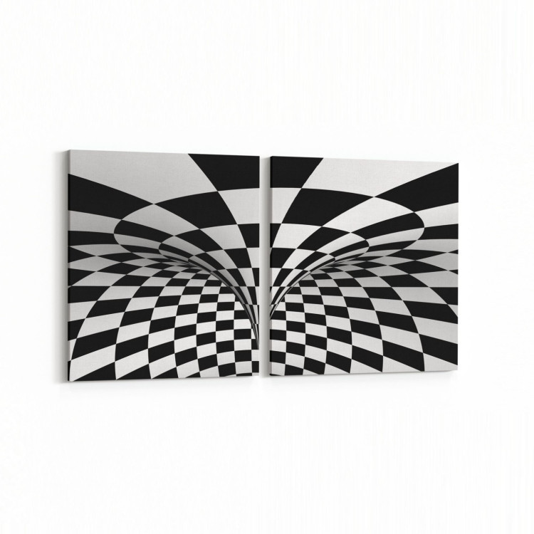 10231K2Y Abstract Girdap Görsel Kare 2'li Yatay Kanvas Tablo